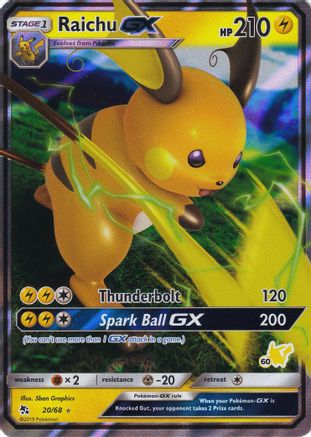 Raichu GX (#60 Pikachu Stamped) - 020/068 - Promo available at 401 Games Canada