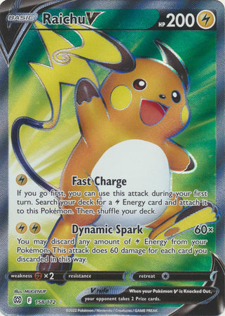 Raichu V - 158/172 - Full Art Ultra Rare available at 401 Games Canada