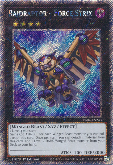 Raidraptor - Force Strix (Platinum Secret Rare) - RA04-EN243 - Platinum Secret Rare - 1st Edition