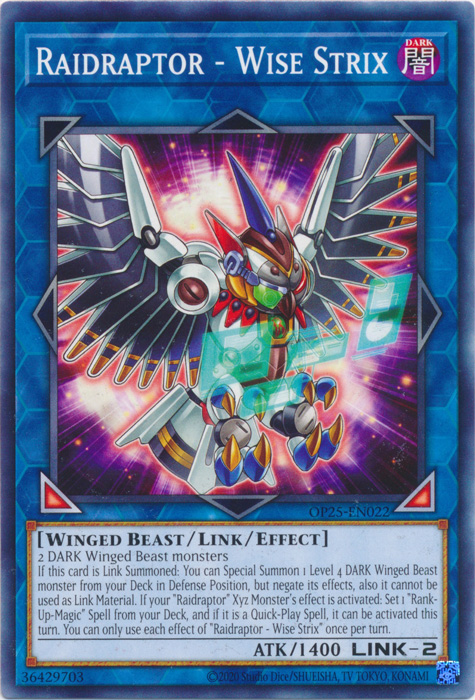 Raidraptor - Wise Strix - OP25-EN022 - Common - Unlimited