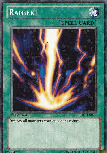 Raigeki - BP01-EN032 - Starfoil Rare - 1st Edition available at 401 Games Canada