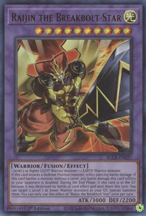 Raijin the Breakbolt Star - BLCR-EN037 - Ultra Rare - 1st Edition available at 401 Games Canada
