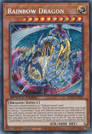 401 Games Canada - Rainbow Dragon - SGX1-ENF01 - Secret Rare - 1st Edition 401 Games Canada - Rainbow Dragon - SGX1-ENF01 - Secret Rare - 1st Edition
