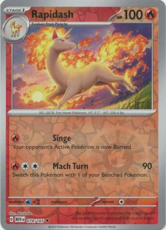 Rapidash - 078/165 - Uncommon - Reverse Holo available at 401 Games Canada
