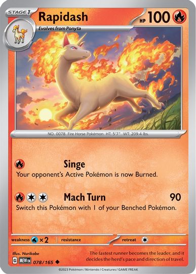 Rapidash - 078/165 - Uncommon available at 401 Games Canada