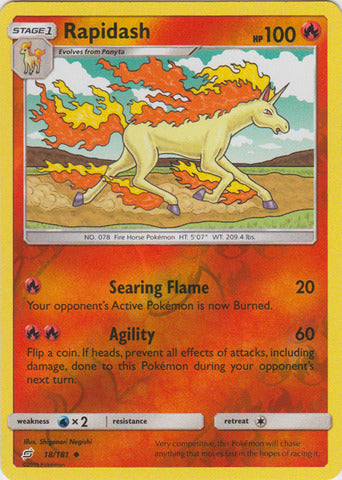 Rapidash - 18/181 - Uncommon - Reverse Holo available at 401 Games Canada