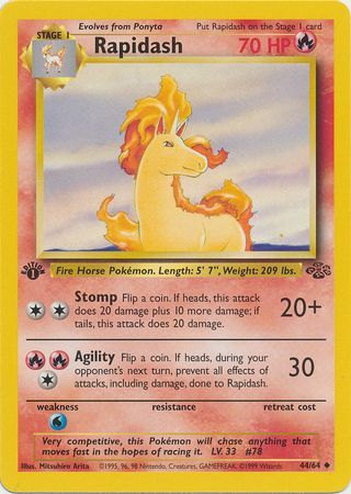 Rapidash - 44/64 - Uncommon - 1st Edition available at 401 Games Canada