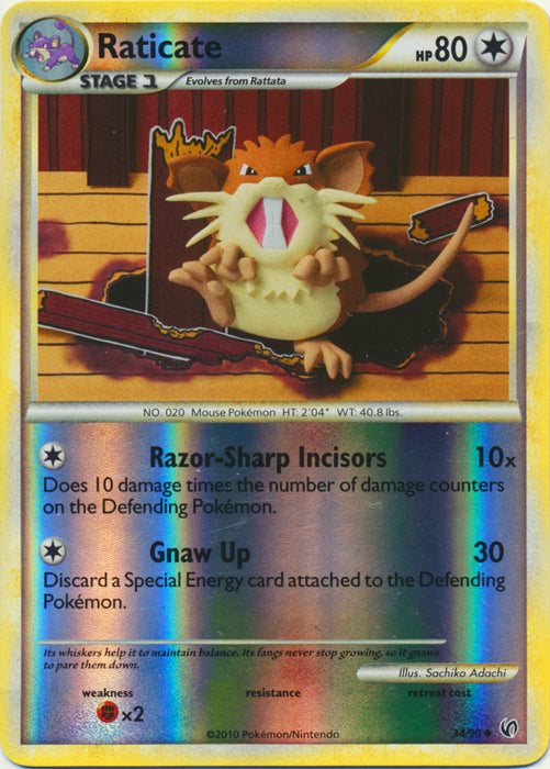 Raticate - 34/90 - Uncommon - Reverse Holo available at 401 Games Canada