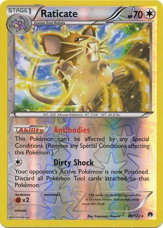401 Games Canada - Raticate - 88/122 - Rare - Reverse Holo