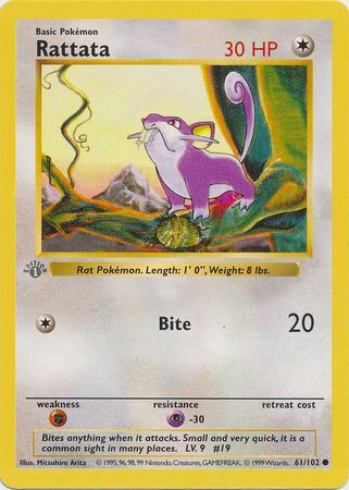 Rattata - 61/102 - Common - 1st Edition available at 401 Games Canada