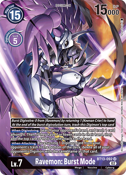 Ravemon: Burst Mode (Alternate Art) - BT13-092 - Super Rare available at 401 Games Canada