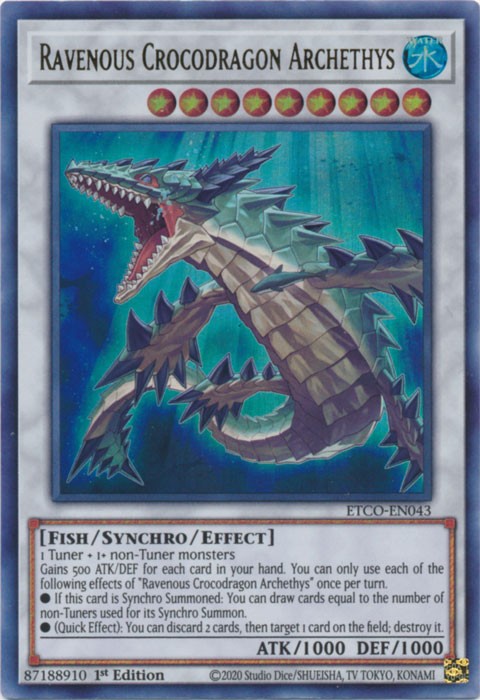 Ravenous Crocodragon Archethys - ETCO-EN043 - Ultra Rare - 1st Edition available at 401 Games Canada