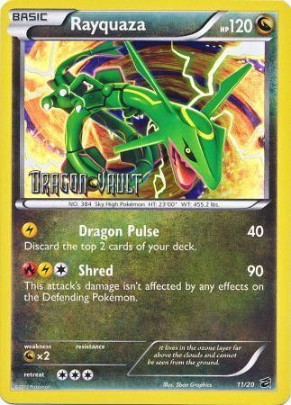 Rayquaza - 11/20 - Holo Promo - Dragon Vault Stamp available at 401 Games Canada