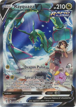 Rayquaza V - 194/203 - Alternate Art Ultra Rare available at 401 Games Canada