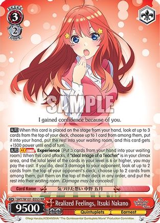 Realized Feelings, Itsuki Nakano - 5HY/W101-E053 - Double Rare available at 401 Games Canada