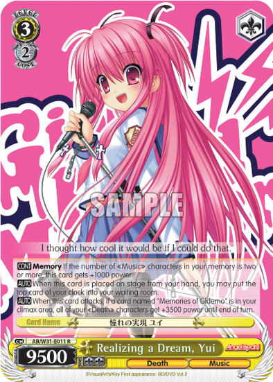 Realizing a Dream, Yui - AB/W31-E011 - Rare available at 401 Games Canada