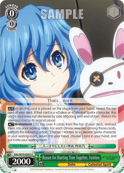 Reason for Wanting Time Together, Yoshino - DAL/W79-E035 - Uncommon available at 401 Games Canada