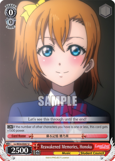 Reawakened Memories, Honoka - LL/W34-E047 - Uncommon available at 401 Games Canada