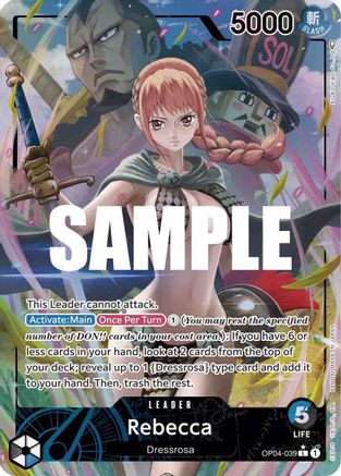 Rebecca (Alternate Art) - OP04-039 - Leader available at 401 Games Canada