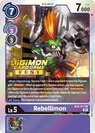 Rebellimon (Digimon Card Game Fest 2022) - BT6-077 - Rare available at 401 Games Canada