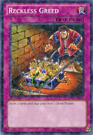 Reckless Greed - BP02-EN175 - Mosaic Rare - 1st Edition available at 401 Games Canada