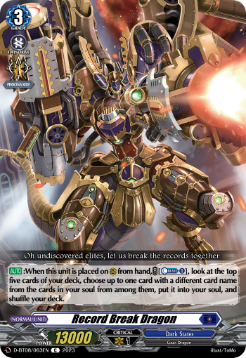 Record Break Dragon - D-BT08/063 - Common available at 401 Games Canada