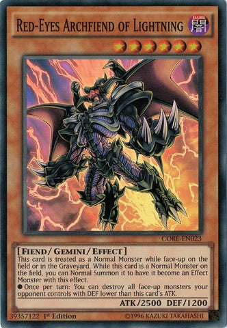 Red-Eyes Archfiend of Lightning - CORE-EN023 - Super Rare - 1st Edition available at 401 Games Canada