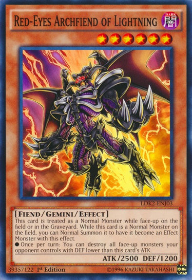 Red-Eyes Archfiend of Lightning - LDK2-ENJ03 - Common - 1st Edition available at 401 Games Canada