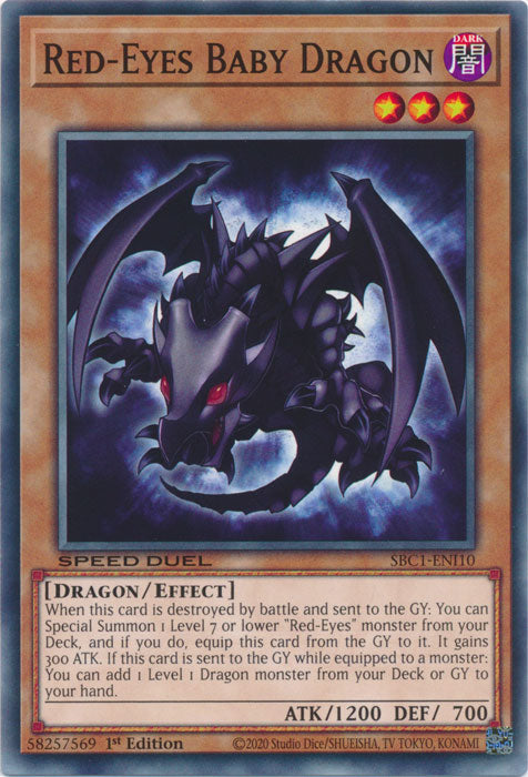 Red-Eyes Baby Dragon - SBC1-ENI10 - Common - 1st Edition available at 401 Games Canada