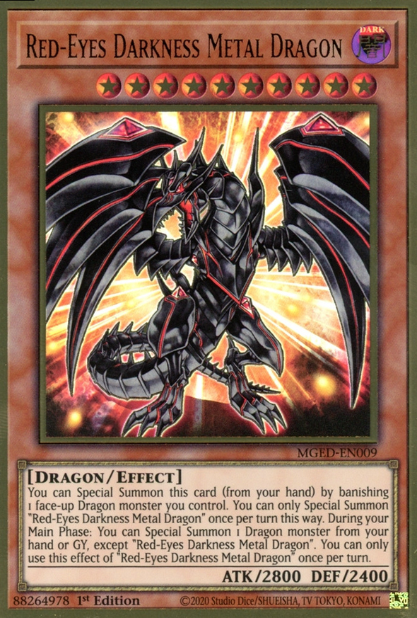 Red-Eyes Darkness Metal Dragon - MGED-EN009 - Premium Gold Rare - 1st Edition available at 401 Games Canada