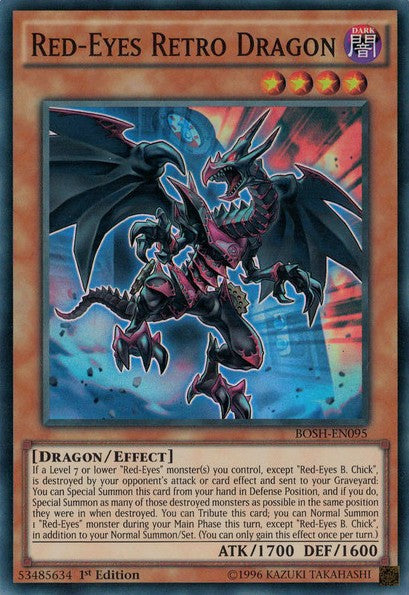 Red-Eyes Retro Dragon - BOSH-EN095 - Super Rare - 1st Edition available at 401 Games Canada