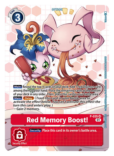 Red Memory Boost! (Alternate Art) - P-035 - Promo available at 401 Games Canada