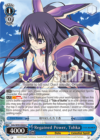 Regained Power, Tohka - DAL/W99-E084 - Uncommon available at 401 Games Canada