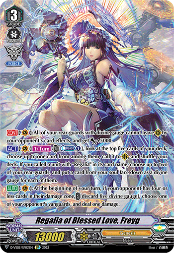 Regalia of Blessed Love, Freyg - D-VS05/SP03 - Special Parallel available at 401 Games Canada