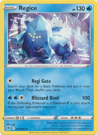 Regice - 037/189 - Rare available at 401 Games Canada