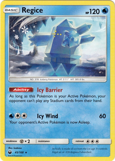 Regice - 45/168 - Rare available at 401 Games Canada