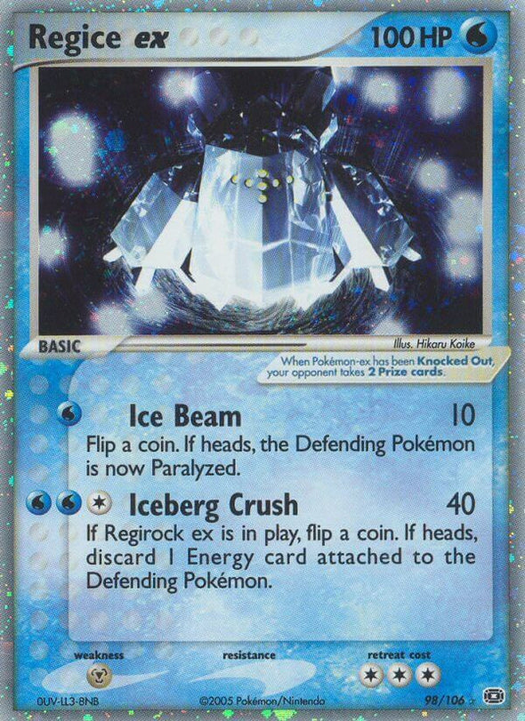 Regice ex - 98/106 - Ultra Rare available at 401 Games Canada