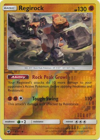 Regirock - 53/111 - Rare - Reverse Holo available at 401 Games Canada