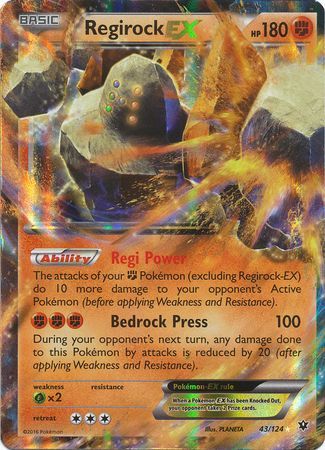 Regirock EX - 43/124 - Ultra Rare available at 401 Games Canada