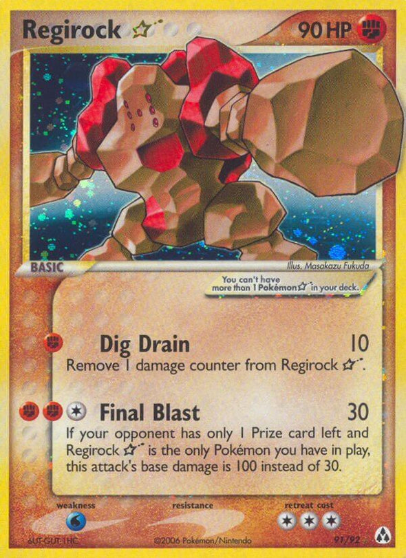 Regirock Gold Star - 91/92 - Ultra Rare available at 401 Games Canada