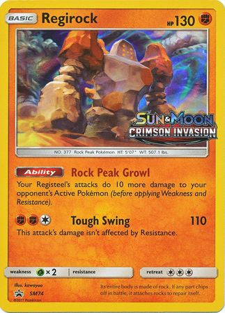 Regirock - SM74 - Pre-Release Promo available at 401 Games Canada