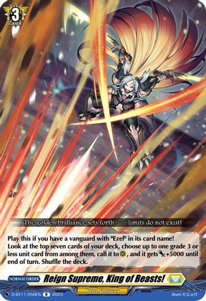 Reign Supreme, King of Beasts! - D-BT11/050EN - Rare available at 401 Games Canada