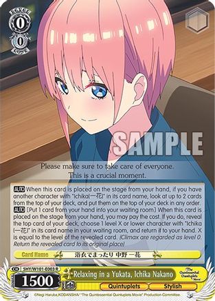 Relaxing in a Yukata, Ichika Nakano - 5HY/W101-E003 - Rare available at 401 Games Canada