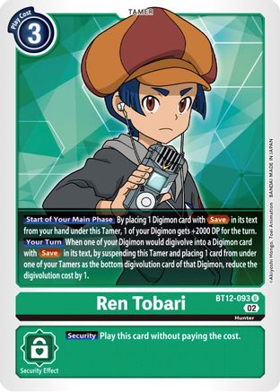 Ren Tobari - BT12-093 - Uncommon available at 401 Games Canada