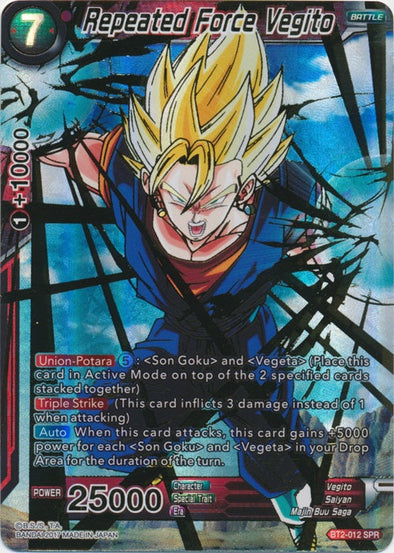 Repeated Force Vegito - BT2-012 - Special Rare (SPR) available at 401 Games Canada