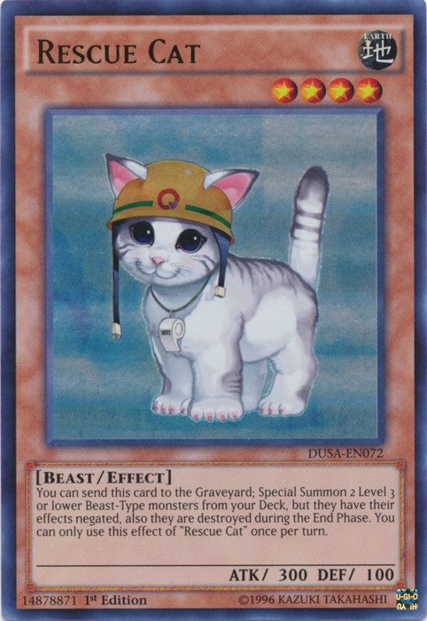 Rescue Cat - DUSA-EN072 - Ultra Rare - 1st Edition available at 401 Games Canada