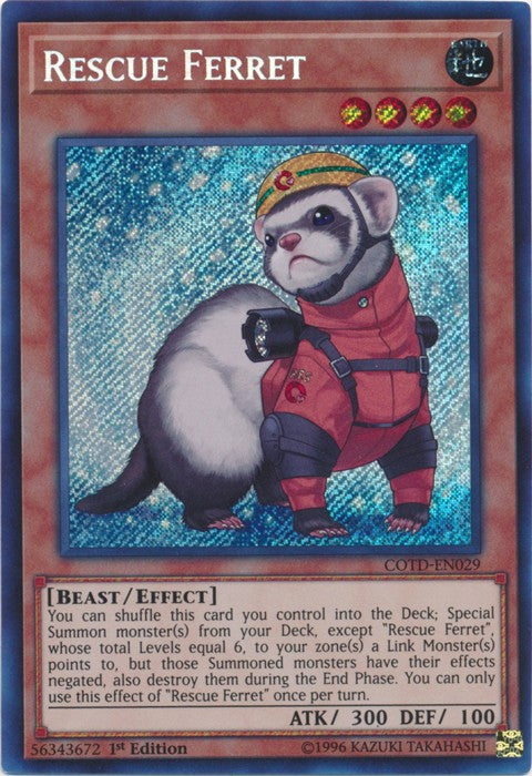 Rescue Ferret - COTD-EN029 - Secret Rare - 1st Edition available at 401 Games Canada