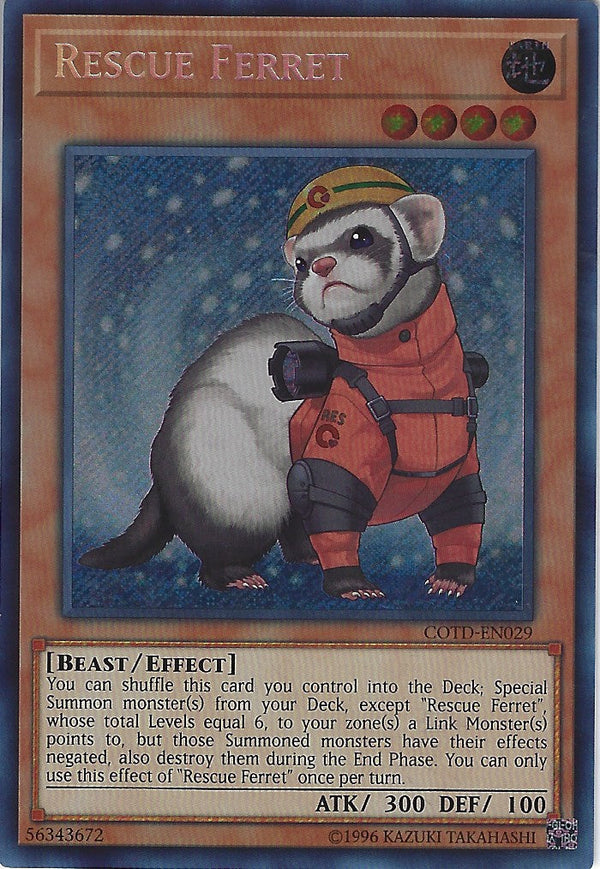 Rescue Ferret - COTD-EN029 - Secret Rare - Unlimited available at 401 Games Canada