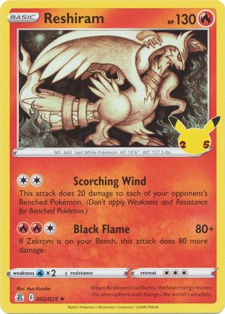 Reshiram - 002/025 - Holo Rare available at 401 Games Canada