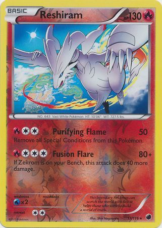 Reshiram - 17/116 - Holo Rare - Reverse Holo available at 401 Games Canada